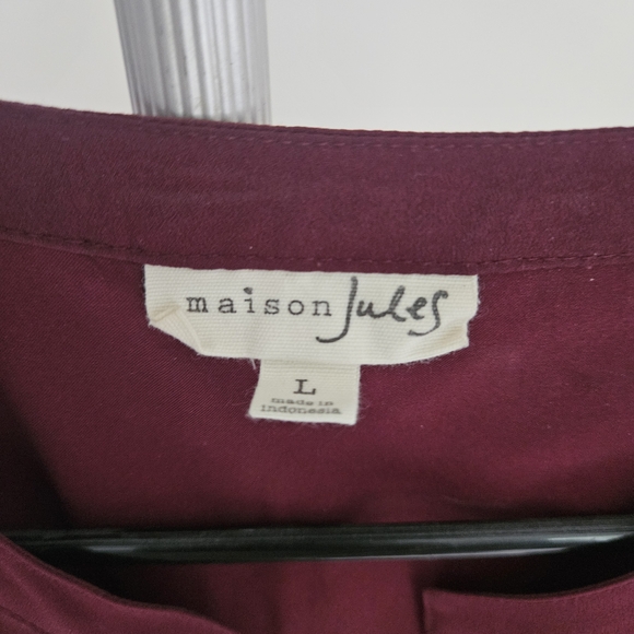 Maison Jules Burgundy Button-Front Mini Dress - Picture 2 of 2